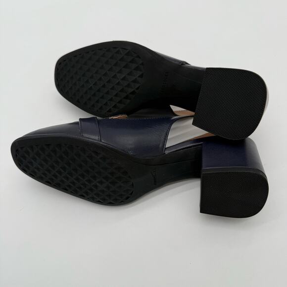 Aerosoles Allure Comfort Elegant Block Heel Slingback Old Money Navy Leather 7 - Picture 4 of 6